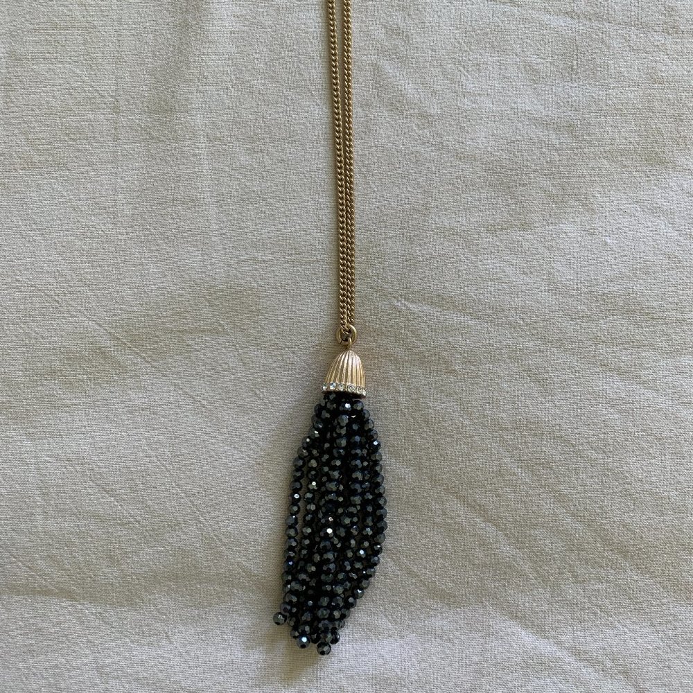 J. Crew Factory Sparkle Tassel Pendant Necklace